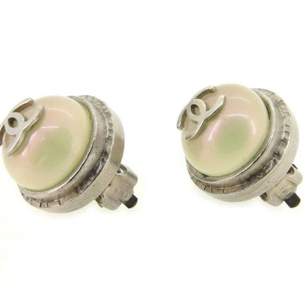 CHANEL Earring Silver White White Women Authentic secondhand - Picture 5 of 6